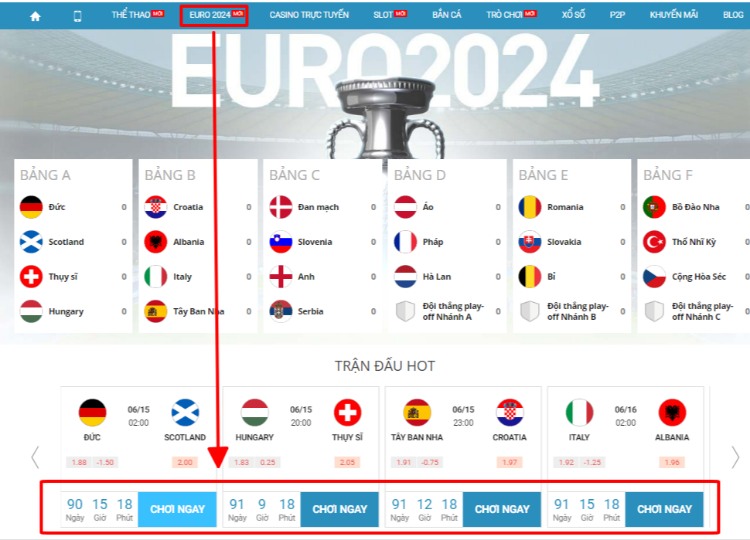 cá cược euro 2024 w88