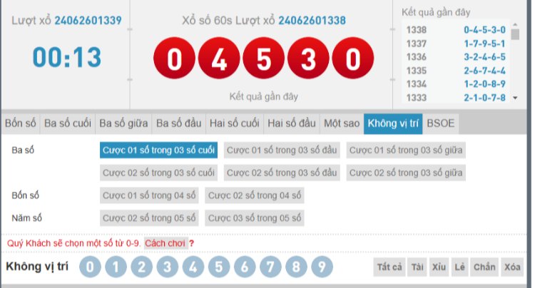 cược không vị trí lotto